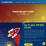 Up to 20% off Gift Cards @ TimeZone (Online Only)