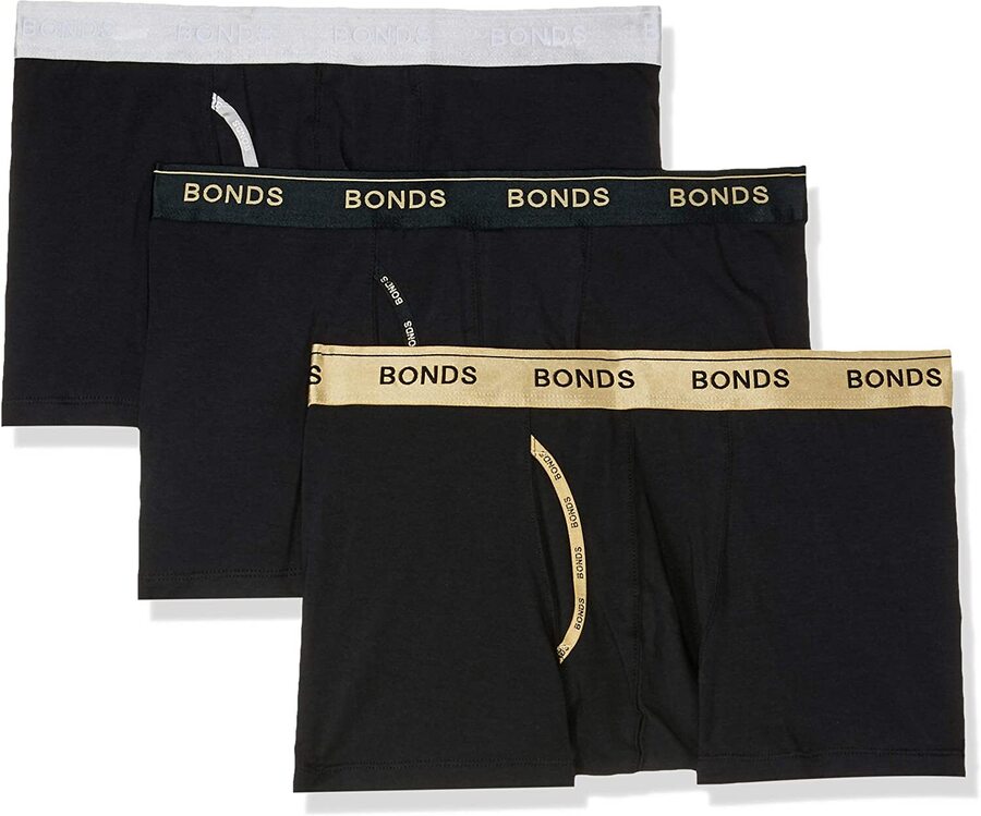 Bonds Mens 3 Pack Trunks - Plain