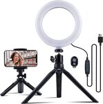 Ring Light, Muson LED Selfie Ring Light with Tripod Stand & Phone Holder, 6" $0 Delivered @ AMR Direct via Amazon AU
