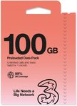 Three Mobile (UK) PAYG Voice SIM Pack - 100GB $27.11 + Delivery ($0 with Prime/ $49 Spend) @ Amazon UK via AU