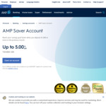 AMP Saver Account 5% p.a. Interest on Balance up to $250,000 ($1,000/Month Min Deposit Required), $0 Monthly Fee @ AMP
