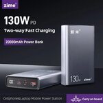 Zime Luxury Power Bank 130W 20000mAh USB Type C PD Fast Charging US$43.85/A$71.77 Delivered @ Zime Official Store via AliExpress