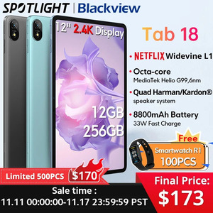 Blackview Tab 18 (12, Android 13, 12GB/256GB, Widevine L1, 4G) US$190.52  (~A$300.64) Shipped @ Blackview Global AliExpress - OzBargain