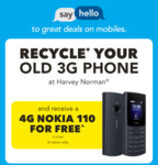 Recycle a 3G Phone with Asurion in-Store at Harvey Norman, Get a Free Nokia 110 4G Phone @ Harvey Norman