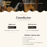 Two Months Free Subscription to Amber Hour App Incl. 6 Free Drinks per Month