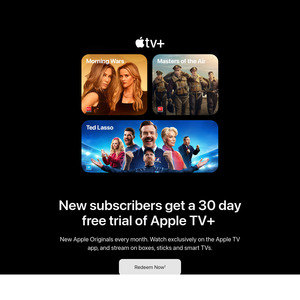 30 Days Free Apple TV+ for New & Eligible Returning Users @ Apple TV