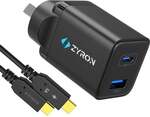 Zyron Powastone 30W GaN PD PPS Charger & 100W USB-C Cable: 2 for $29.99 Delivered @ Zyron Tech