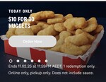 30 Chicken Nuggets $10 @ KFC (App/Online Only)