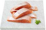 Fresh Tasmanian Salmon Portions with Skin Off $23/kg (Was $46) @ Coles