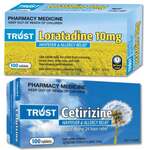 100x Trust Cetirizine 10mg + 100x Trust Loratadine 10mg $25.99 Delivered @ PharmacySavings