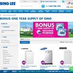 One Year Supply of OMO Washing Powder Offer When Buying Any Washing Machine from Bing Lee