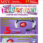 MSY April Fools Sale - Stereo Headset $5, Wireless Mouse $9, Free Shipping on Notebooks and Tablet