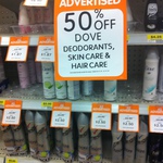 Big W 50% off Dove Deodorants, Skin Care, Hair Care