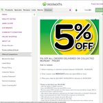 Woolworths - 5% off When You Spend $100 Online