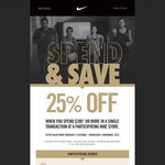 25% off $200+ Spend @ Nike (In Store - VIC, NSW, QLD, WA)