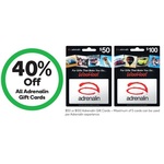 40% off Adrenalin $50 & $100 eGift Cards @ Woolworths 9/11