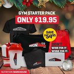 Win a Gym Starter Pack (Includes Shirt, Gym Bag, Pill Box, Towel, Shaker & Draw String Bag) from Nutrition Warehouse