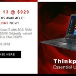 Lenovo ThinkPad 13 $929 Delivered - 13.3" FHD, i7-6500U, 8GB RAM, 256GB SSD, 1.4kg. Call or Online Chat Only