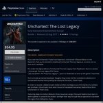 PSN: Uncharted: The Lost Legacy Pre-Order for $54.95
