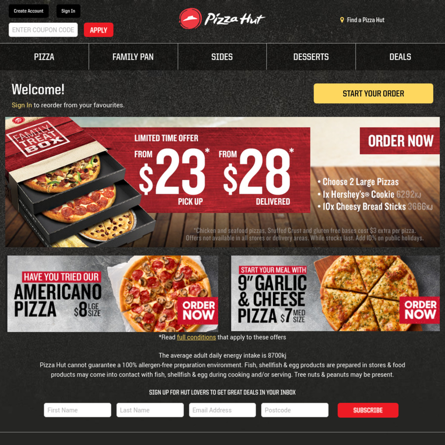 Pizza Hut Family Treat Box $23 Pickup or $28 Delivered (2 Large Pizzas ...