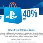 [PS4] 40% off Your PS Store Basket @ PlayStation