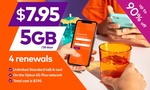 4x 28-Day amaysim Renewals of 5GB Unlimited Plan $6.36 @ Groupon