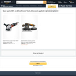 Worx Finishing Sander $39.95 (Was $69.95), Angle Grinder $34.95 (Was $59.95) + Delivery ($0 with $39+ Spend / Prime) @ Amazon AU