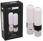 [eBay Plus] Pro Spice Electric 20.5cm Linear Ribbed Salt & Pepper Mill/Grinder Set White $15 @ Matchbox eBay