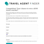 Win a $500 Travel Voucher from Travel Agent Finder