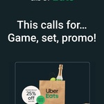 UberEATS - 25% off (30% for Uber Pass Member) Your Next Alcohol Order, Max $20 off (App Required)