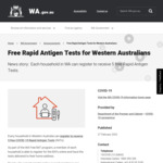 [WA] 5 Free Rapid Antigen Tests for Each Household in Western Australia Delivered (or Perth Airport Pickup) @ WA Government