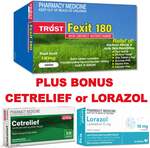 100x Trust Fexit 180mg + Bonus 10x Cetirizine 10mg or 10x Loratadine 10mg $18.99 Delivered @ PharmacySavings