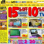 JB HI-FI 15% off Computers, 10% off TVs, 2 Kids DVDs for $20 until 24/9/12