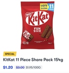 [NSW,ACT,VIC,QLD,WA]  KitKat or Smarties 11-Piece Share Pack $1.20 + up to $15 off $50 Spend @ Milkrun