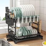 REASOR 2-Tier Dish Drying Rack Set, 360 Degree Rotating Drainer $34.98 + Delivery ($0 with Prime/ $59 Spend) @ REASOR via Amazon