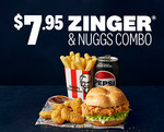 Zinger Burger Combo & 6 Nuggets $7.95 Pickup @ KFC (Online/App Required)