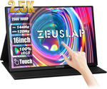 Zeuslap 16" 2560x1600 IPS 144Hz Freesync Portable Touchscreen Monitor US$142.47 (~A$215.08) Shipped @ ZEUSLAP Choice AliExpress