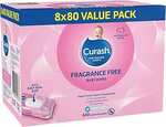 Curash Fragrance Free Baby Wipes 8x80pk $18.32 ($16.49 S&S, $15.57 Prime S&S) + Delivery ($0 with Prime/ $59 Spend) @ Amazon AU