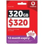 Vodafone 320GB Prepaid Eco-SIM $199, 220GB $179 @ Officeworks & @Vodafone