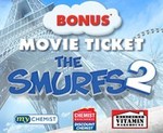 FREE "Smurfs 2" Movie Ticket with Any Swisse Product Purchase from a Selected Store