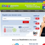 $4.99 .com Domains for 1 Year from Crazy Domains