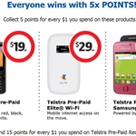 Earn 15 Flybuys Points 4 Each $ Spent on Telstra Recharge @ Coles