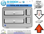 G-Technology 2TB G-DOCK Ev with Extra 2 X 1TB Cartridges at $799, Total 4TB @ MacroStorage