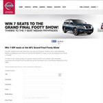 Win 7 Tickets The AFL or NRL Grand Final Footy Show from Nissan