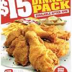 KFC $15 Bring Back Dinner Pack (Includes 9pcs Chicken, Chips & Potato/Gravy) - Save over $12