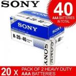Sony Super AAA 1.5V batteries - R03SB 20 Packs of 2 = 40  $9.95   Shipping $9