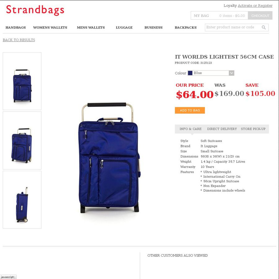 strandbags lightweight luggage
