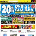 20% off DVD and Blu-Ray at JB Hi-Fi