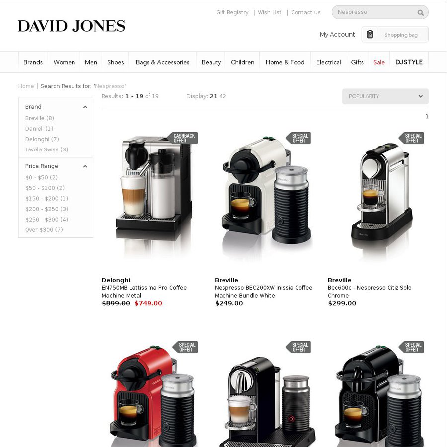 nespresso citiz david jones