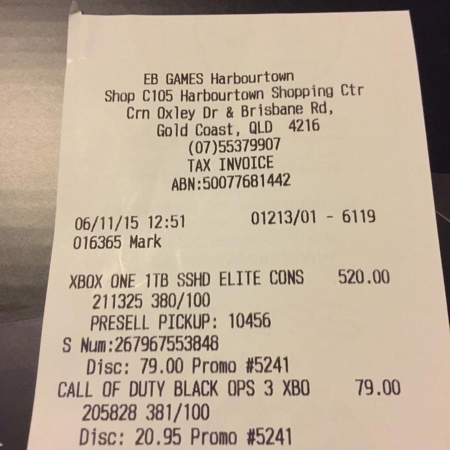 xbox purchase receipt
